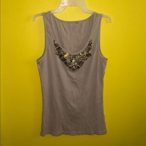 Embellished Tan Top